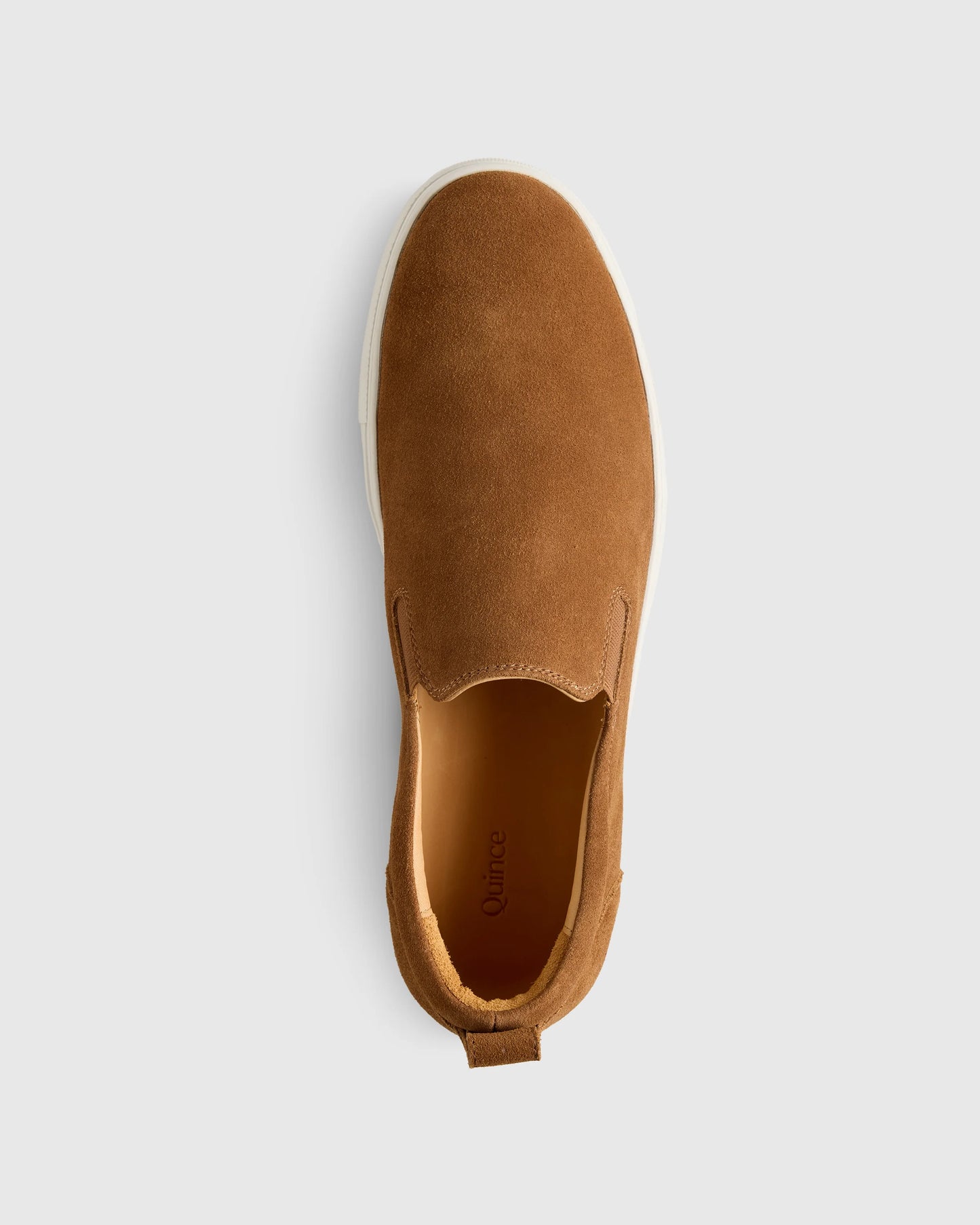 Italian Calfskin Suede Slip-On Sneaker - 7 / Bone