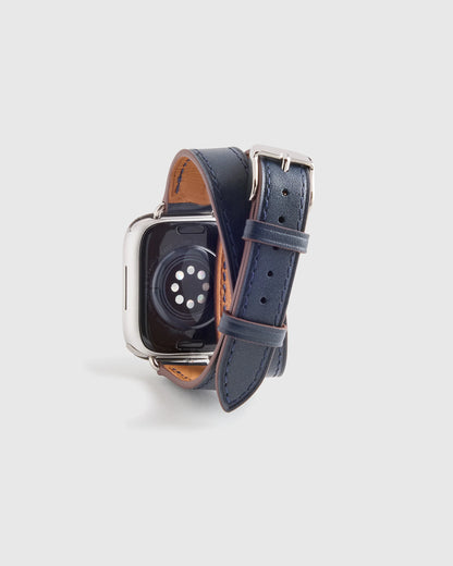 Leather Double Wrap Smartwatch Band - 38mm - 42mm / Dark Green
