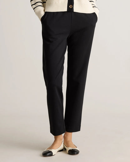 Organic Cotton Double Knit Straight Pants - XS / Soft Camel