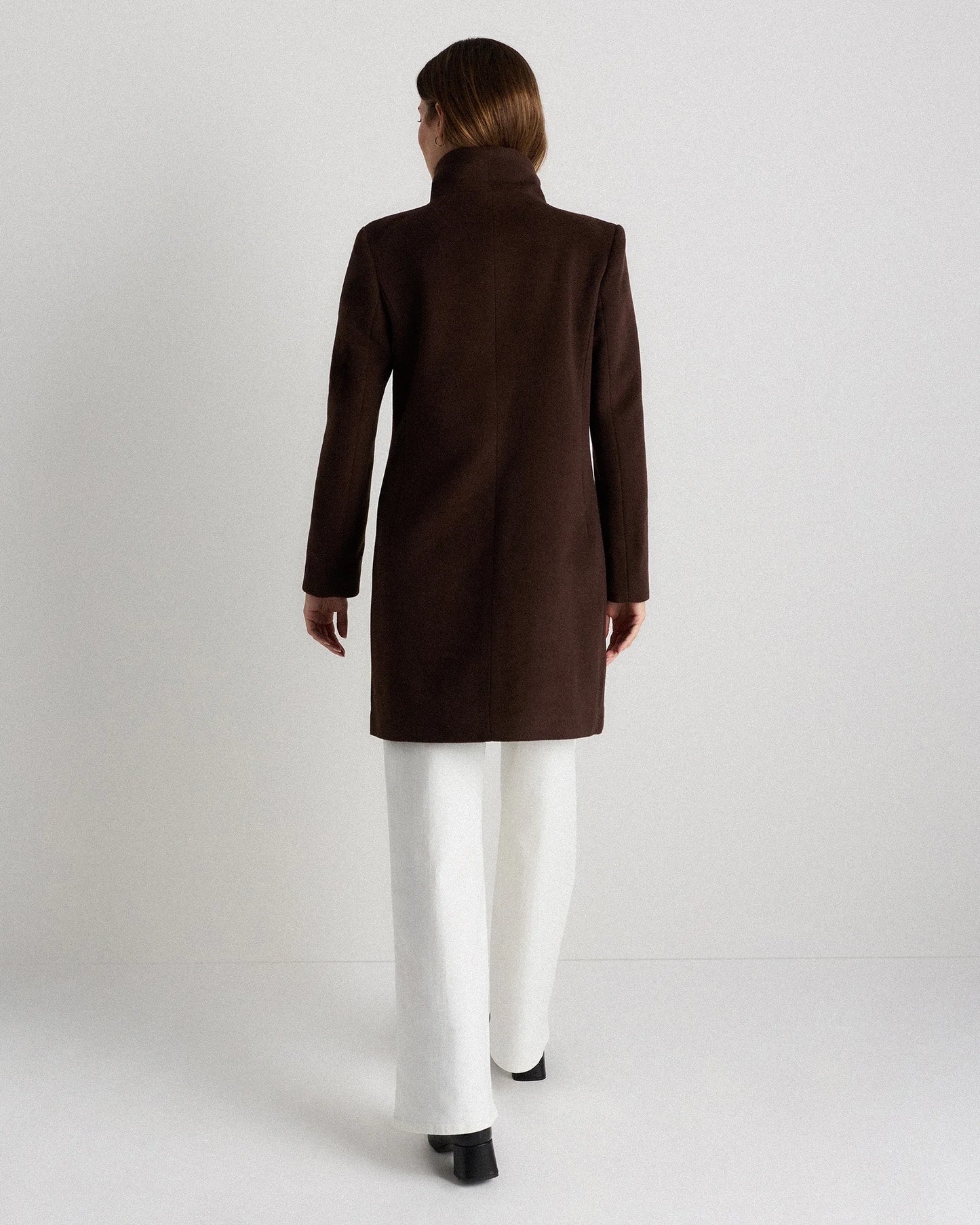 Wool Cashmere Cocoon Coat - XS / Dark Chocolate