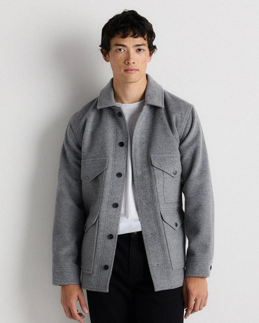 Wool Cashmere Field Jacket - S / Heather Grey