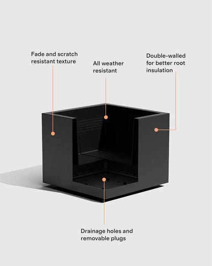 Block Series All Weather Square Planter by Veradek - One Size / Black