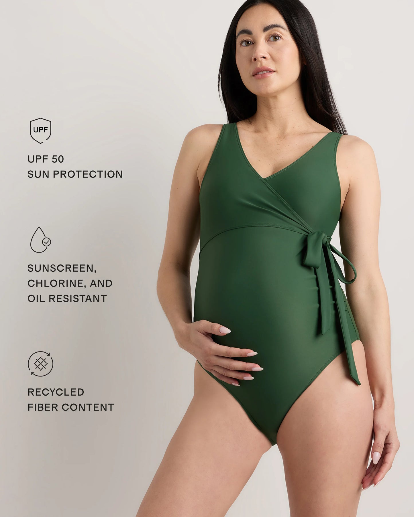 Italian Maternity Wrap One-Piece Swimsuit - XS / Cherry