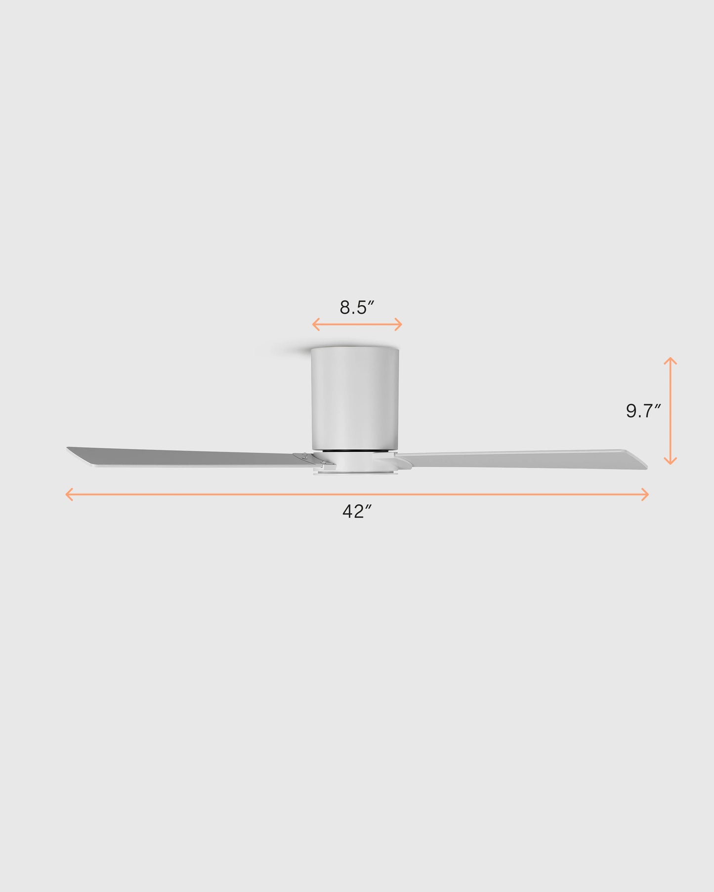 Simple Metal Hugger LED Ceiling Fan - 42" / White