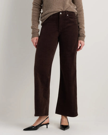 Organic Stretch Corduroy Wide Leg Pants - 0 / Black