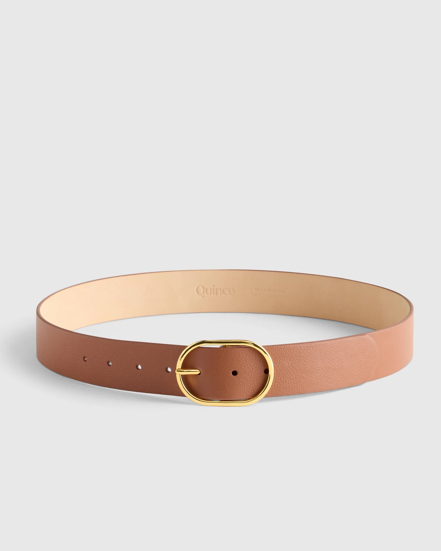 Cleo Oval European Leather Belt - XS / Black