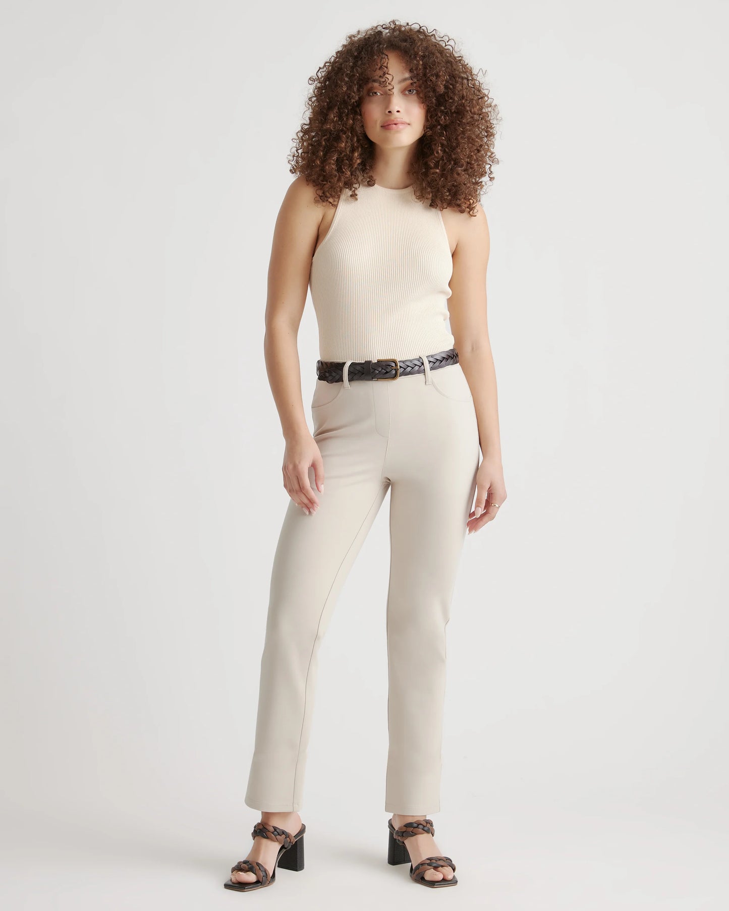 Ultra-Stretch Ponte Straight Leg 4-Pocket Pants - XS / Navy