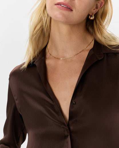 100% Washable Silk Three-Quarter Sleeve Shirt - XS / Vintage Pink