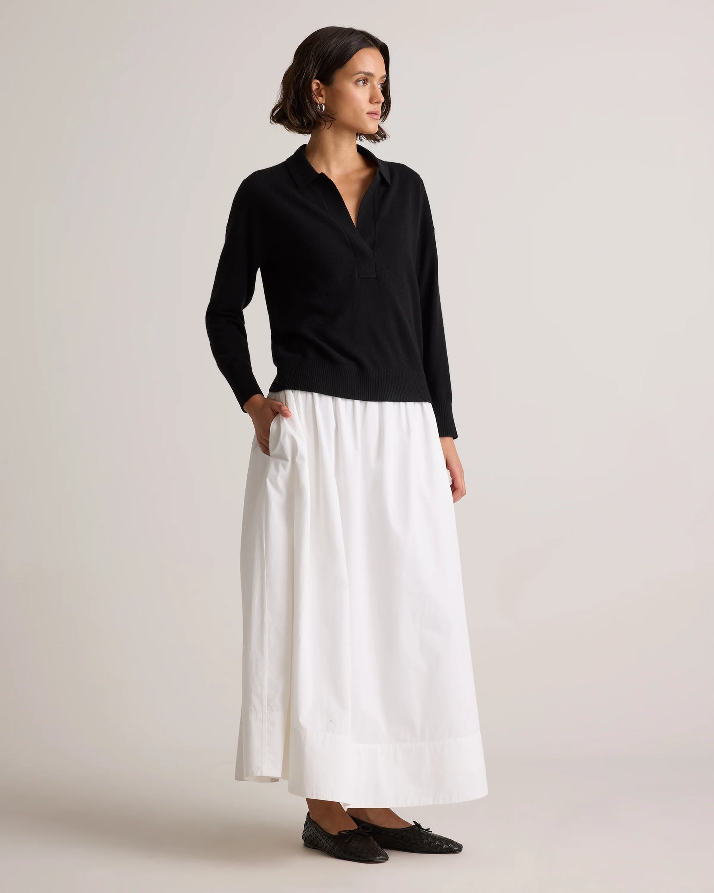 Mongolian Cashmere Polo Sweater - XS / Pale Custard Yellow