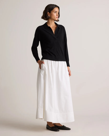 Mongolian Cashmere Polo Sweater - XS / Pale Custard Yellow
