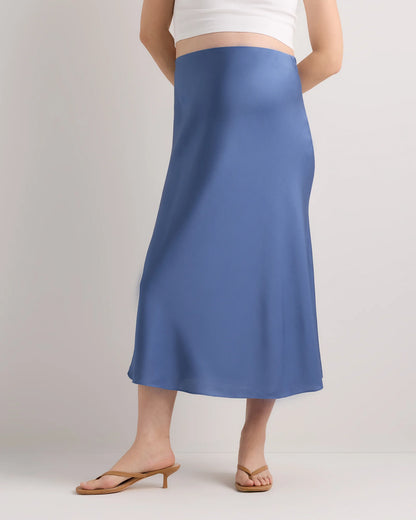 Washable Stretch Silk Maternity Skirt - XS / Vintage Pink