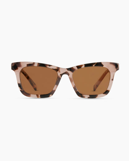 Luna Polarized Acetate Sunglasses - Narrow / Tan Tortoise with Brown Lens