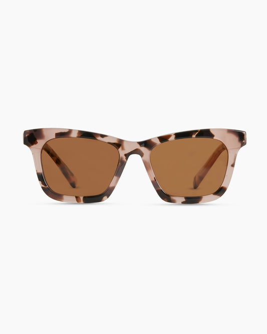 Luna Polarized Acetate Sunglasses - Narrow / Tan Tortoise with Brown Lens
