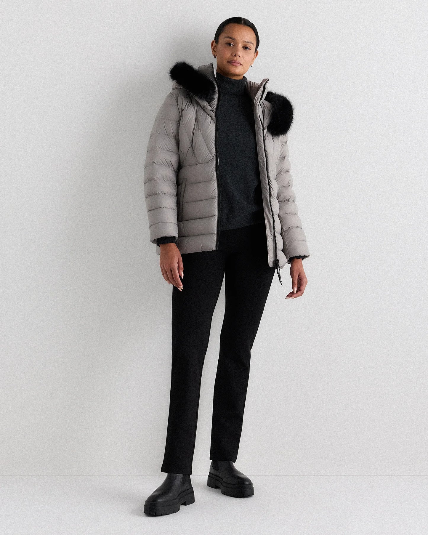 Responsible Down Belted Puffer Coat - XS / Hot Fudge