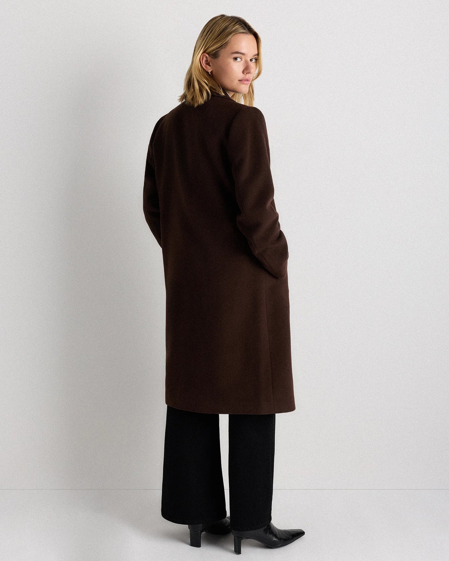 Wool Cashmere Blazer Coat - XS / Mocha Brown