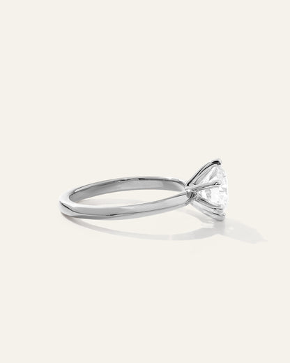 Lab Grown Diamond Round Six Prong Knife Edge Engagement Ring - 1.5ct - 4 / Yellow Gold