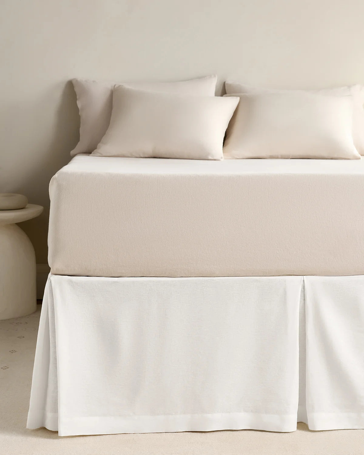 European Linen Bed Skirt - Twin / White