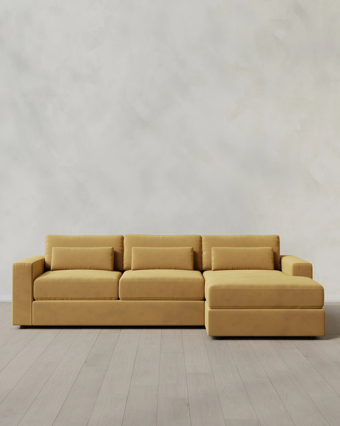 Ashford Deep Seat Chaise Sectional in Performance Velvet - 119" Right Arm / Rust