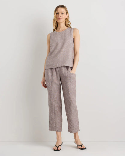 100% European Linen Tank - XS / Black