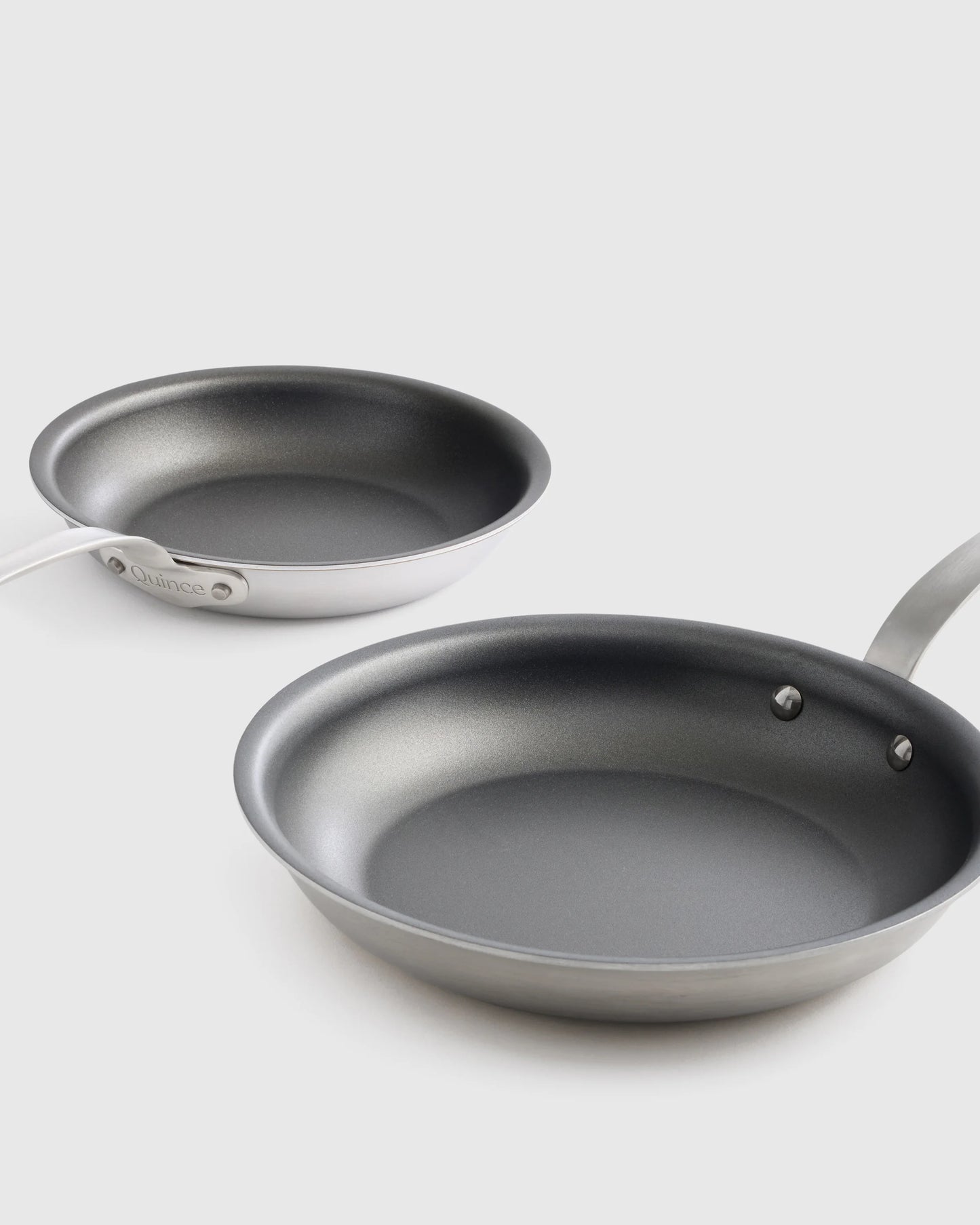 5-Ply Stainless Steel Nonstick Cookware: 2-Piece Frying Pan Set: 8" & 10" - 8" & 10" / No Color