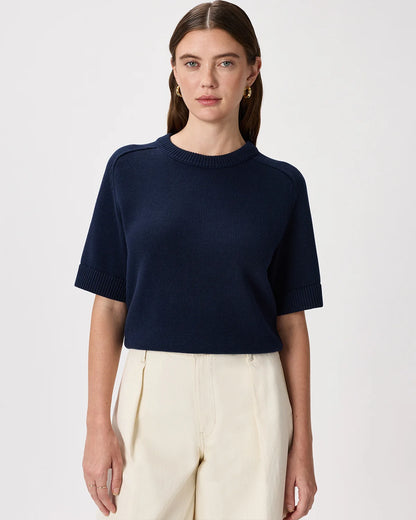100% Organic Cotton Sweater Tee - XS / Navy