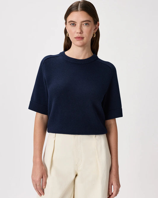 100% Organic Cotton Sweater Tee - XS / Navy