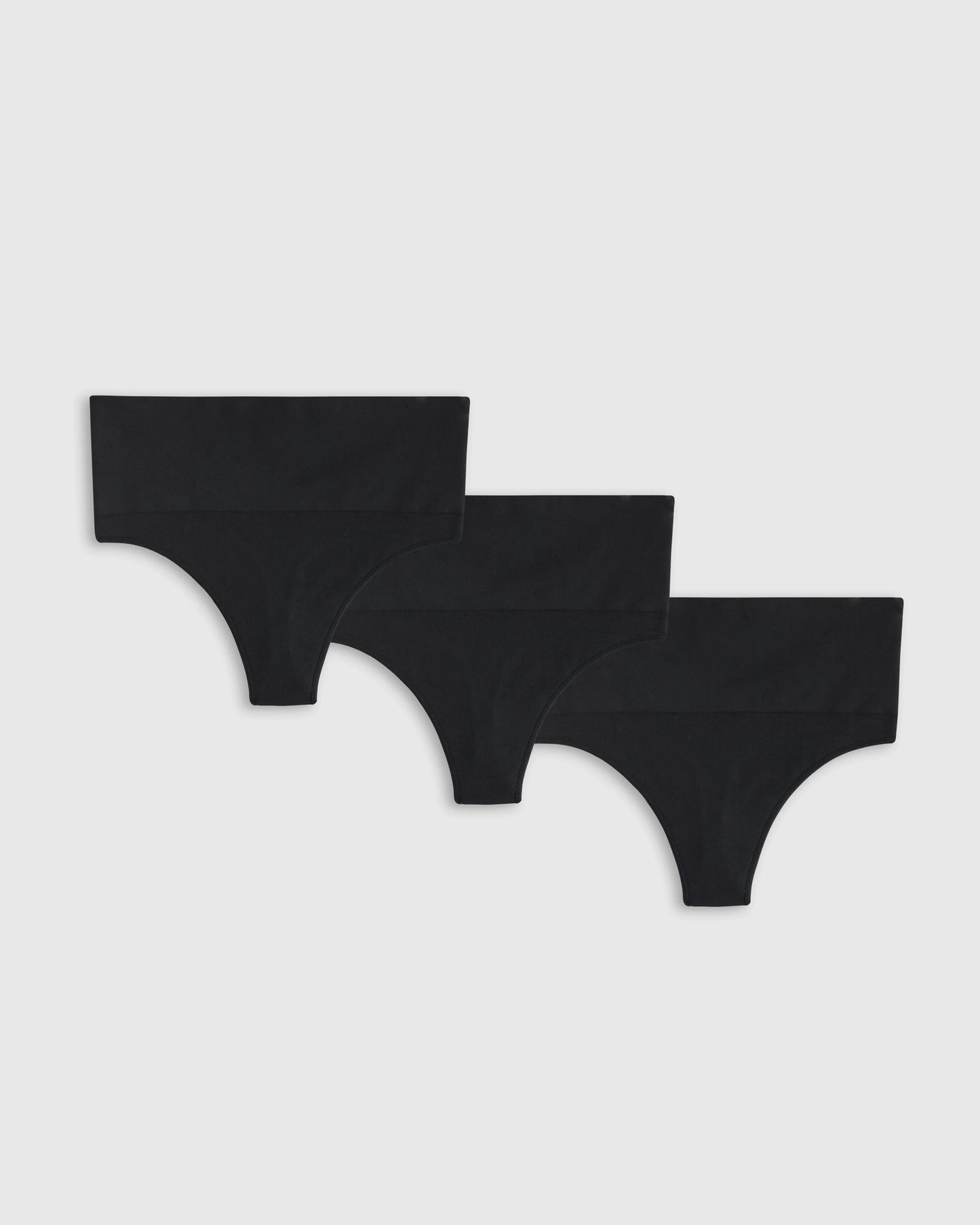 Shaping High-Waisted Thong (3-Pack) - XS / Black