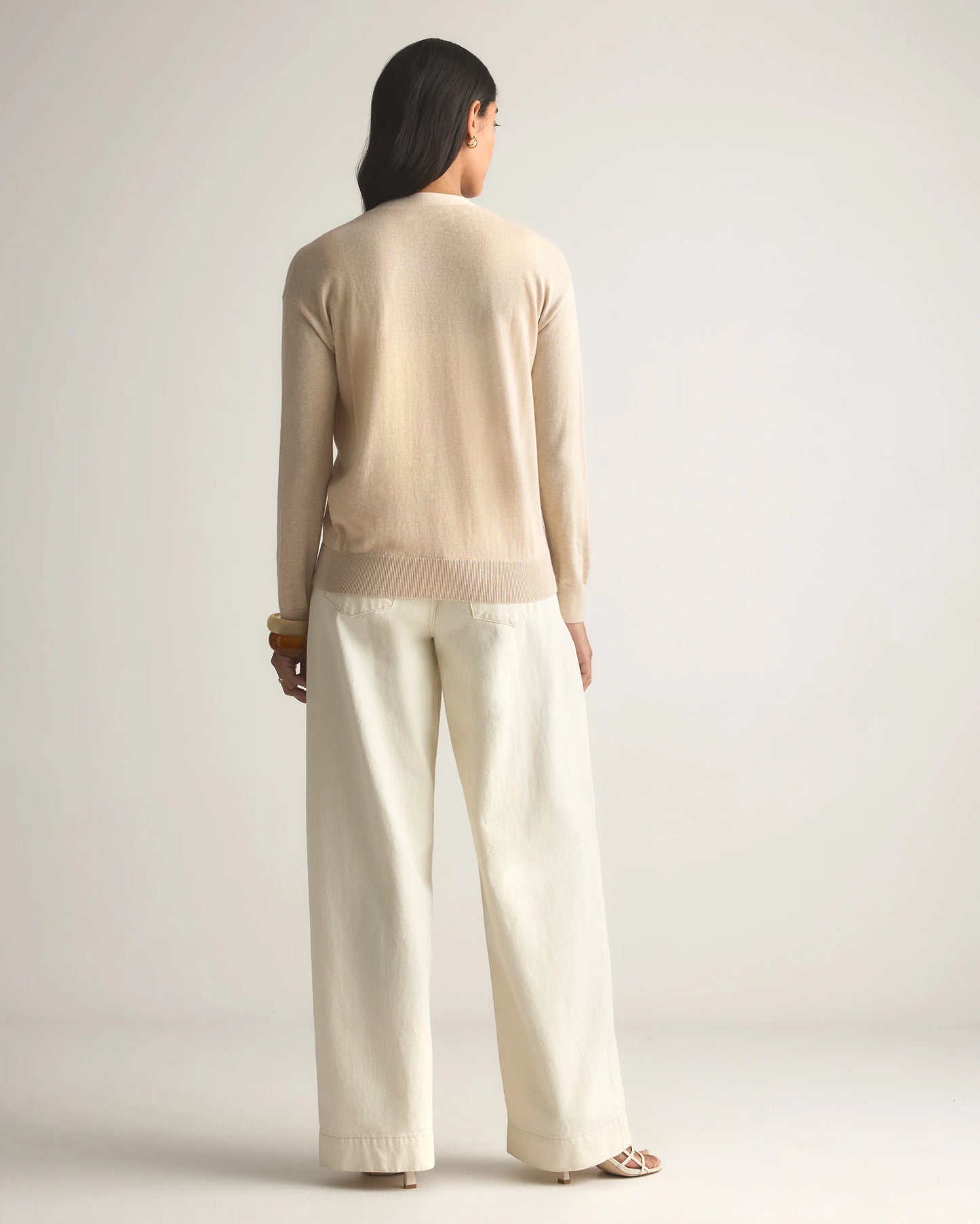 Lightweight Cotton Cashmere Cardigan - XS / Heather Oatmeal