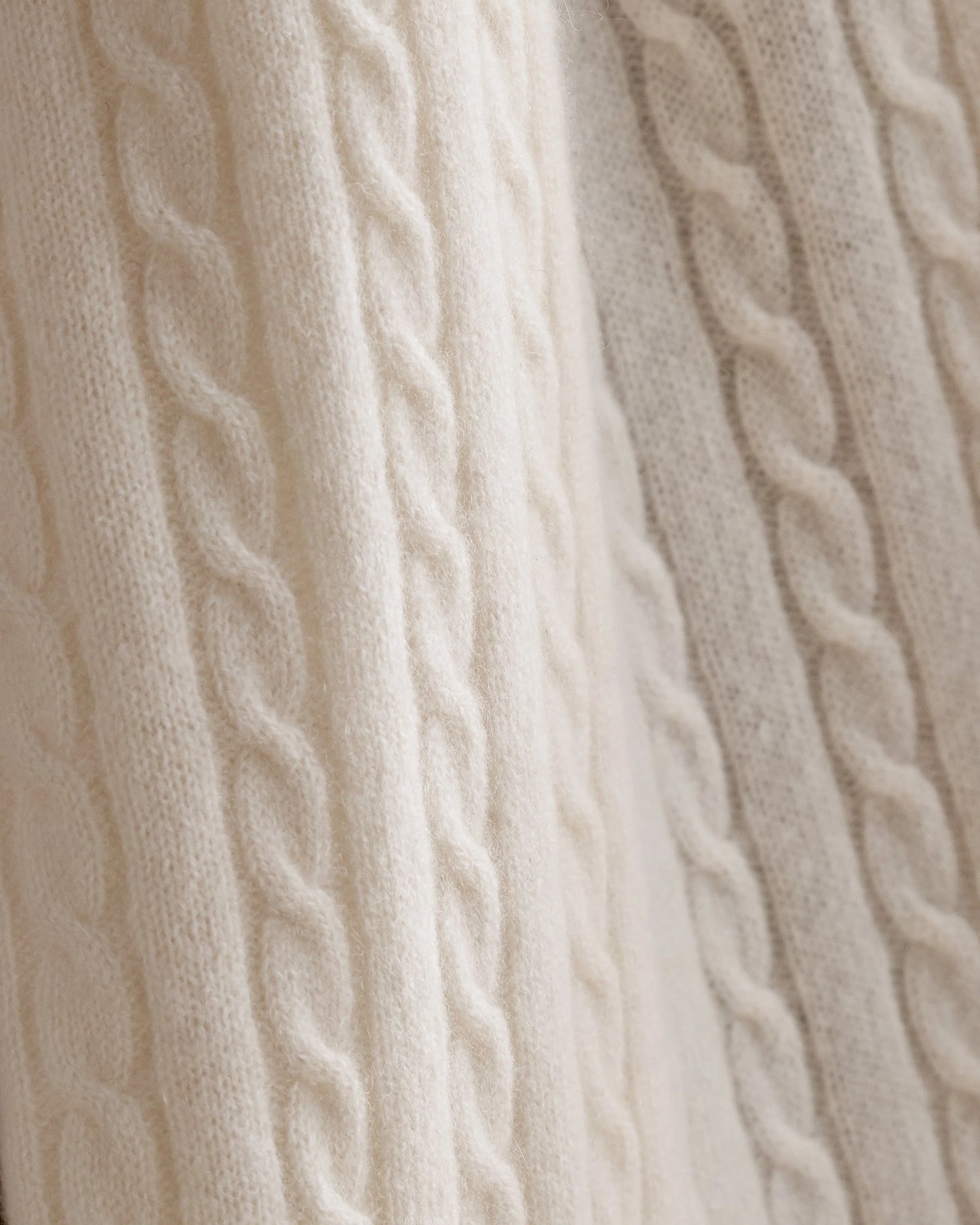 Cable Knit Cashmere Throw - 50x70 / Limoncello