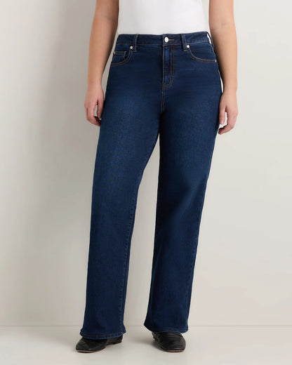 Curvy Bella Stretch Wide Leg Jeans - 24 / Black