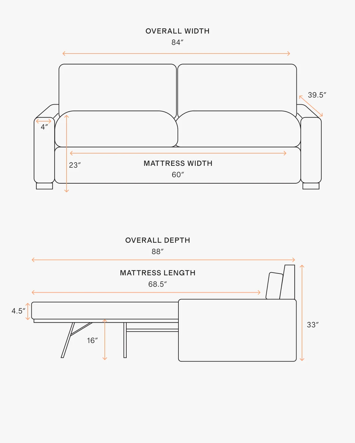 Brennan Sleeper Sofa in Performance Basketweave - Queen / Flax