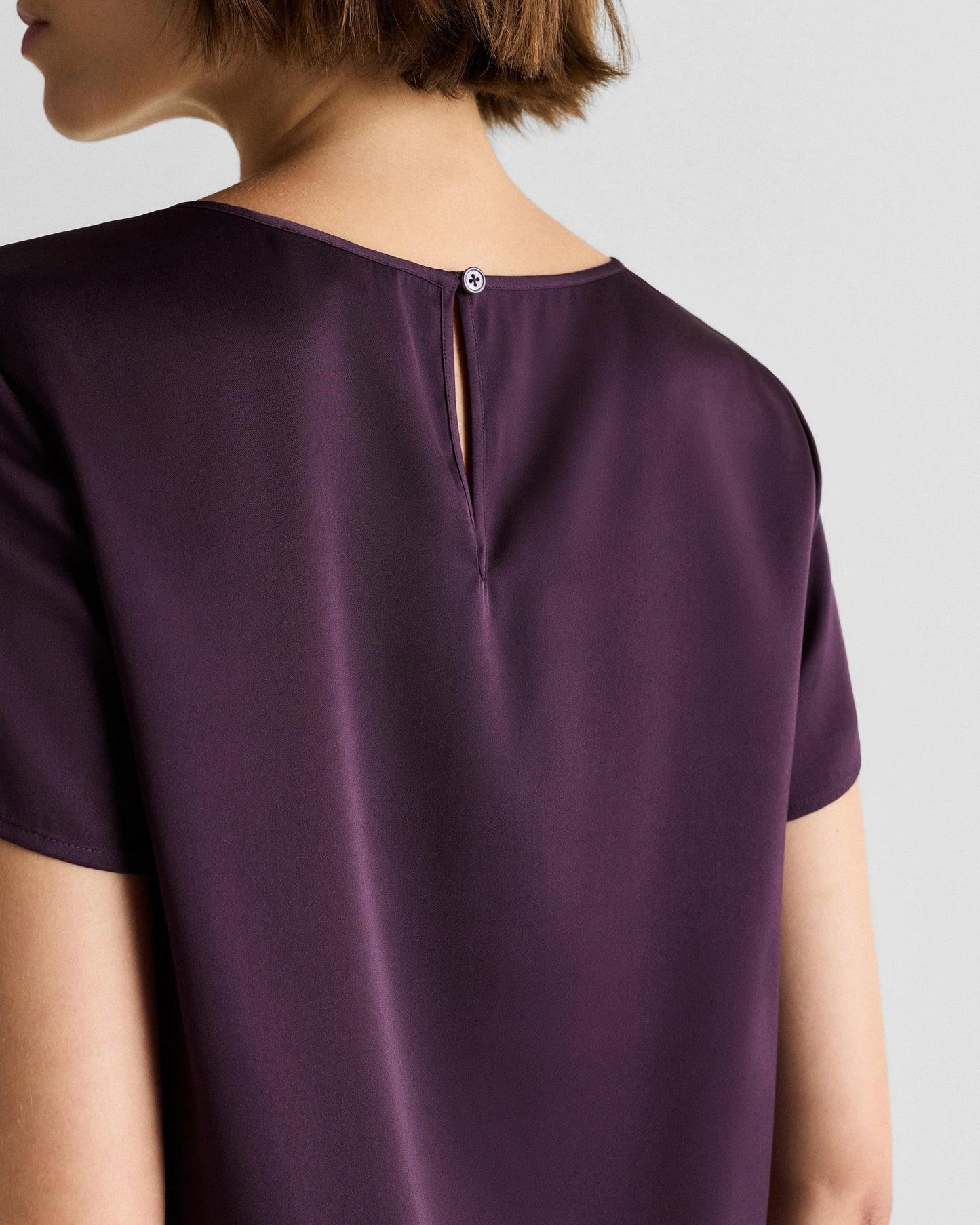 Washable Stretch Silk Tee - XS / Deep Orchid Purple