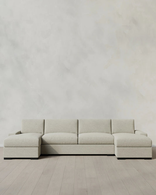 Stillman U Sectional in Performance Basketweave - One Size / Flax