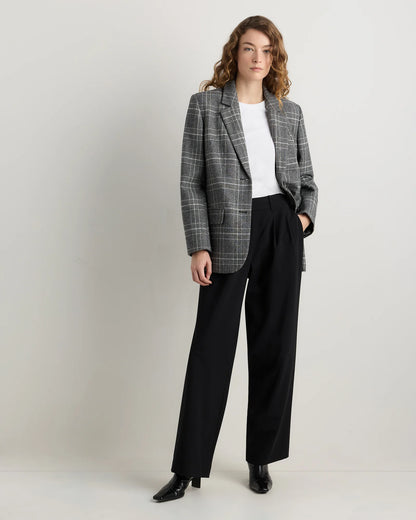 Italian Wool Oversized Blazer - XS / Textured Brown