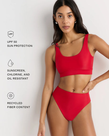 Italian High-Rise High-Leg Bikini Bottom - XS / Palm