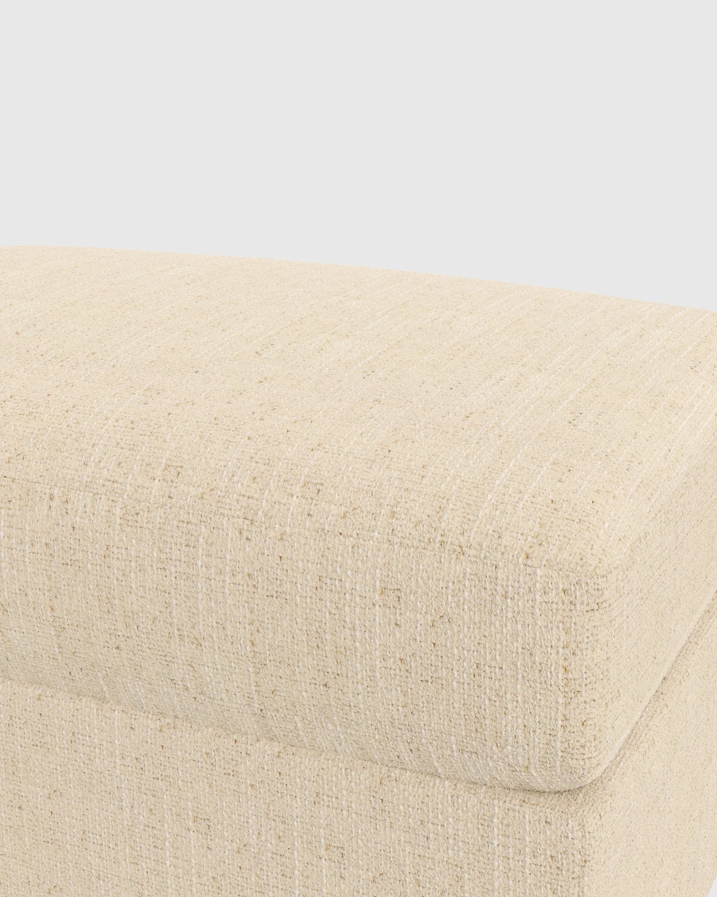 Brennan Ottoman in Performance Chenille Linen Blend - One Size / Snow