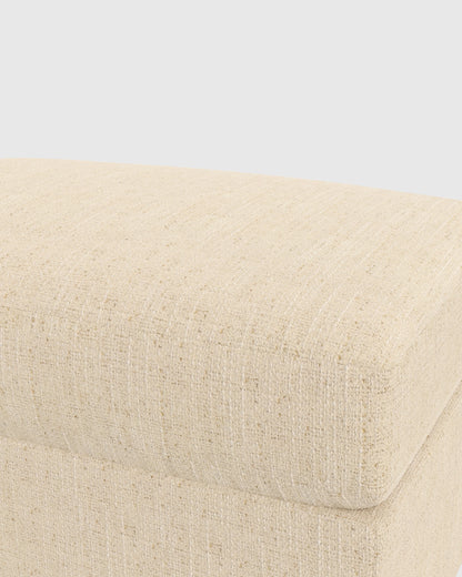 Brennan Ottoman in Performance Chenille Linen Blend - One Size / Snow
