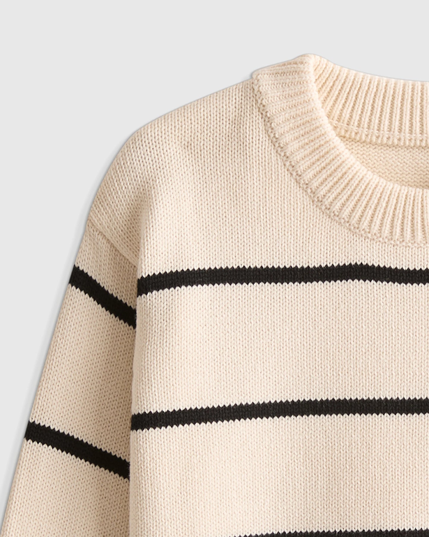 100% Organic Cotton Crewneck Sweater - 9-12M / Navy/White