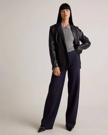 Ultra-Stretch Ponte Wide Leg Pants - XS / Espresso