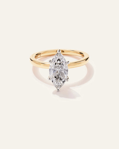 Lab Grown Diamond Marquise Comfort Fit Engagement Ring - 2ct - 4 / Yellow Gold