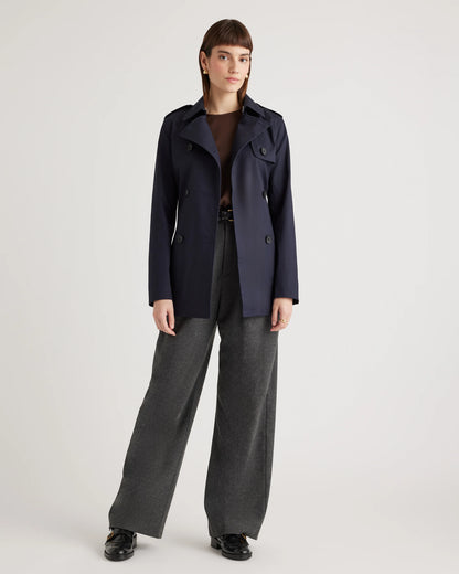 Comfort Stretch Short Trench Coat - XS / Coffee Bean Brown