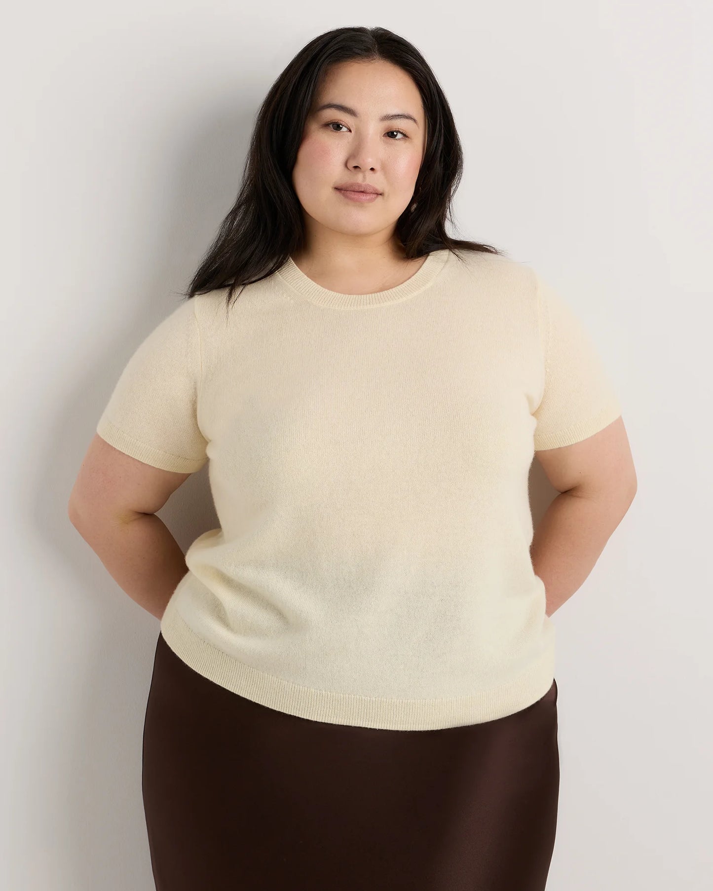 Mongolian Cashmere Tee - 1X / Heather Vintage Pink