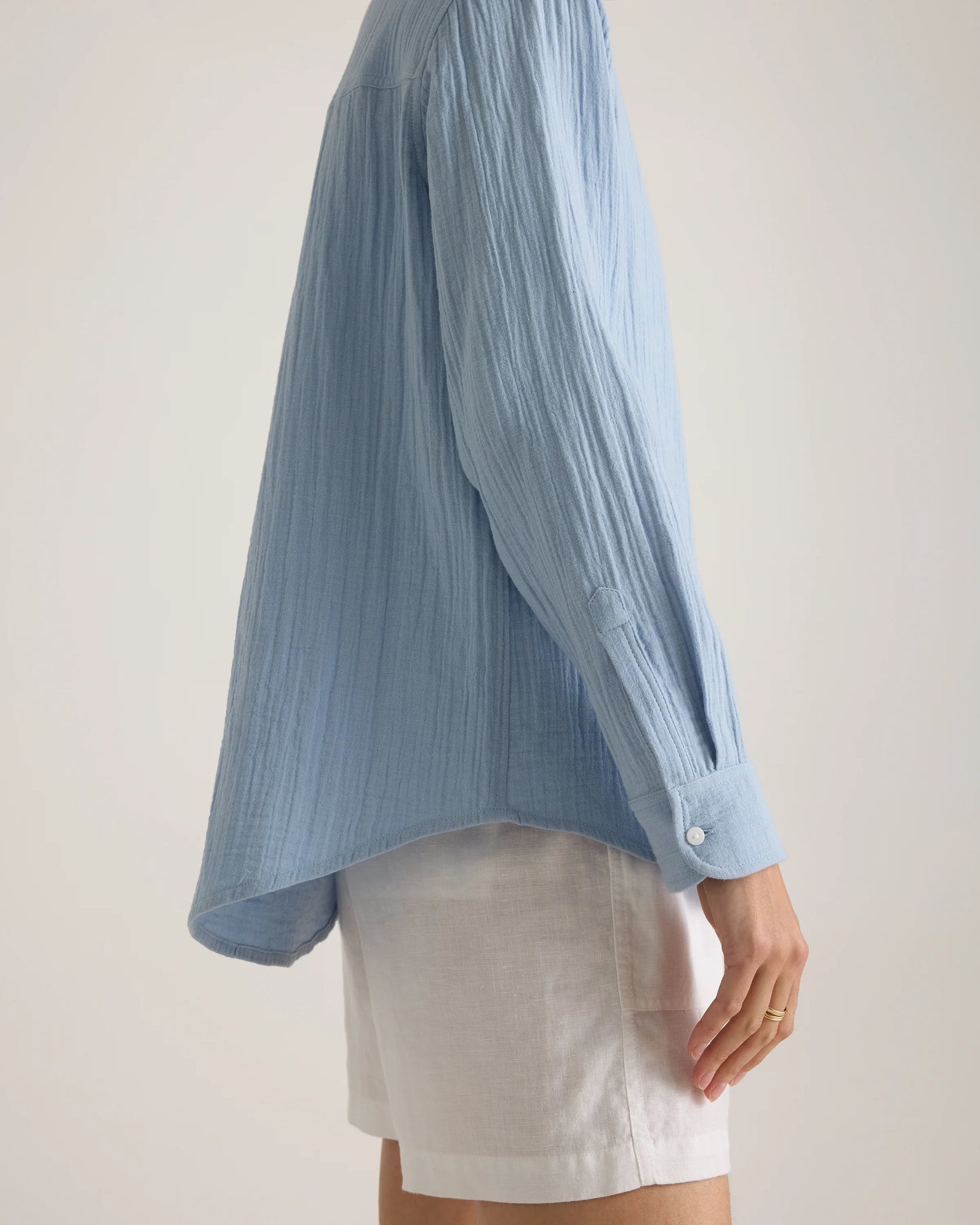 100% Organic Cotton Gauze Long Sleeve Shirt - XS / Khaki Gingham