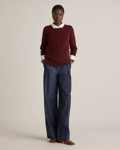 Mongolian Cashmere Crewneck Sweater - XS / Ivory