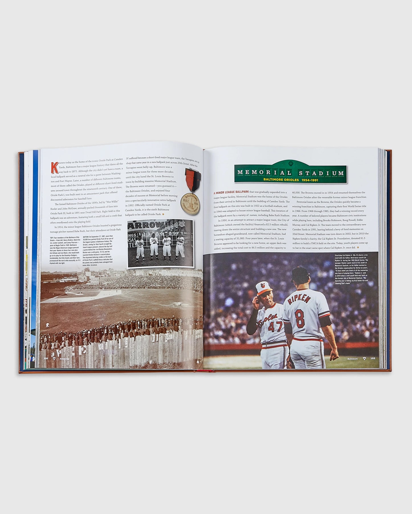 Ballparks Past and Present Leather Bound Book - One Size / No Color