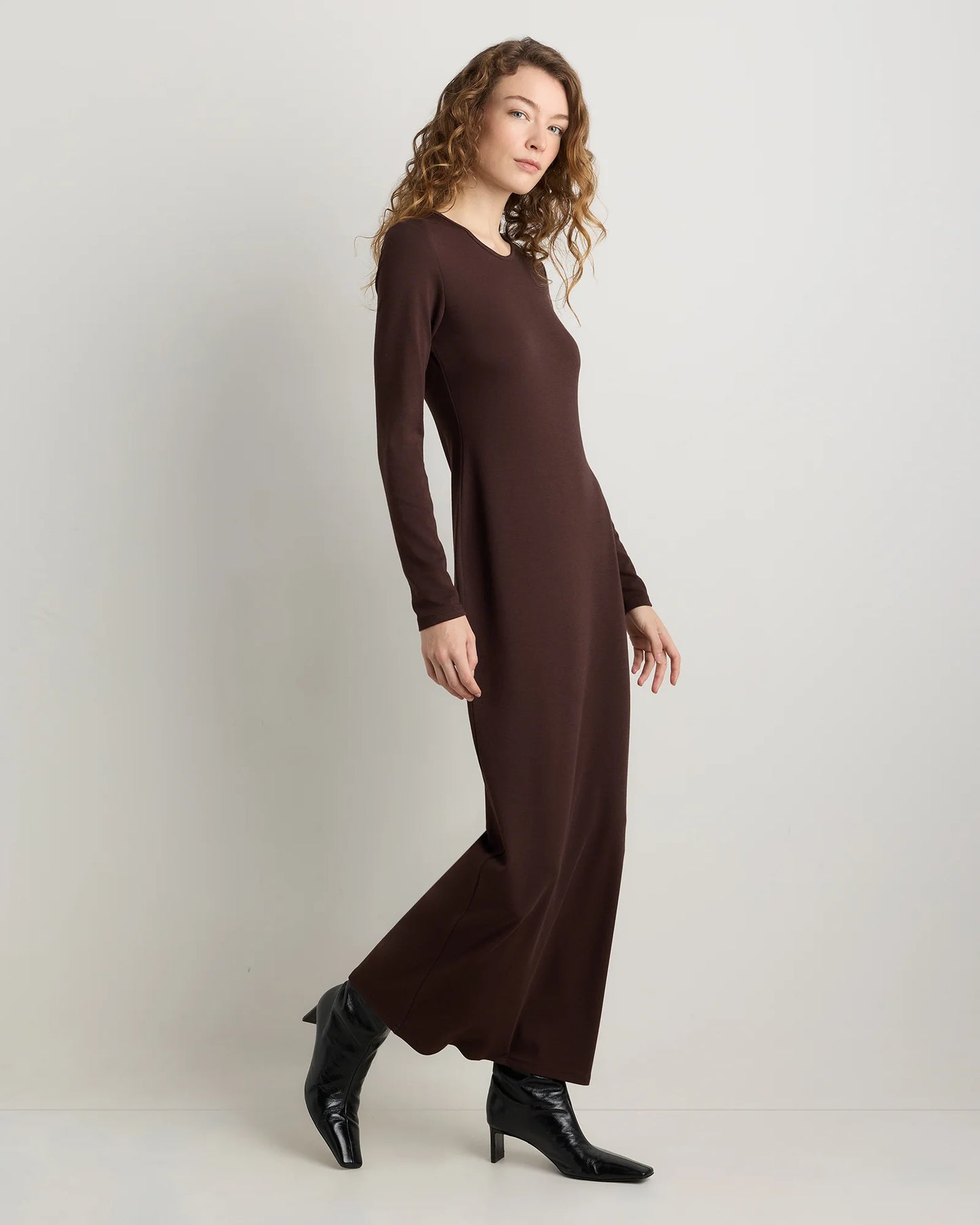 Long Sleeve Knit Maxi Dress - XS / Deep Navy