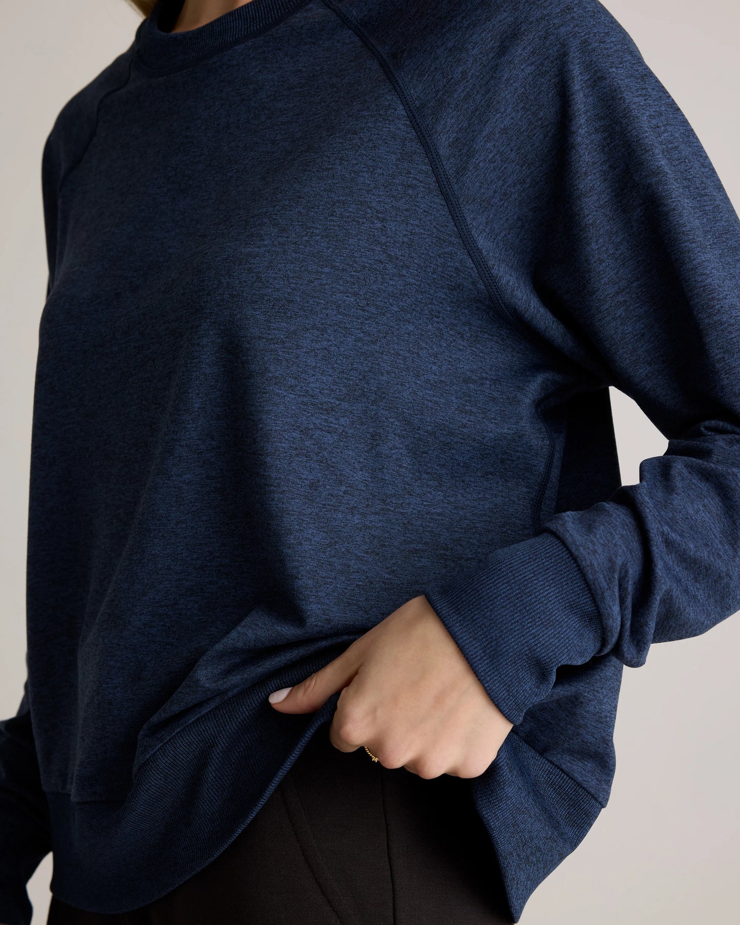 Flowknit Pullover Crew - XS / Heather Deep Navy