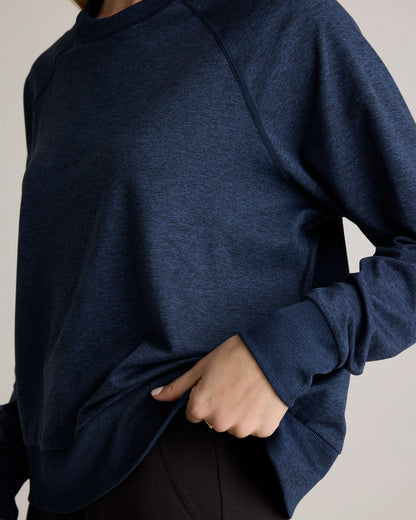 Flowknit Pullover Crew - XS / Heather Deep Navy