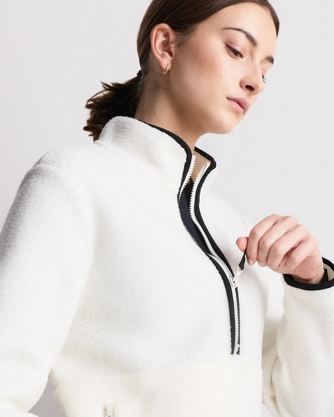 Sherpa Half-Zip Jacket - XS / Deep Navy/Spa Blue