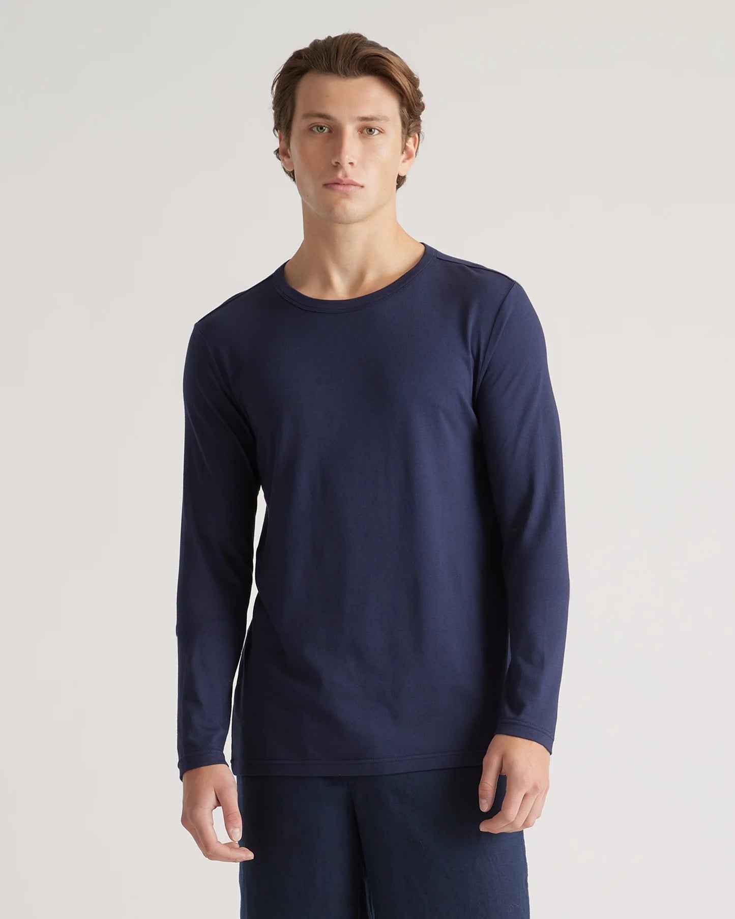 Cotton Modal Long Sleeve Tee - S / Heather Grey